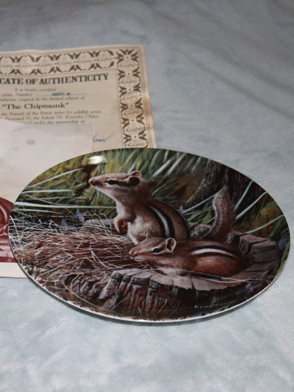 The Bradford Exchange vintage 1988 "The Chipmunk" collector's plate.